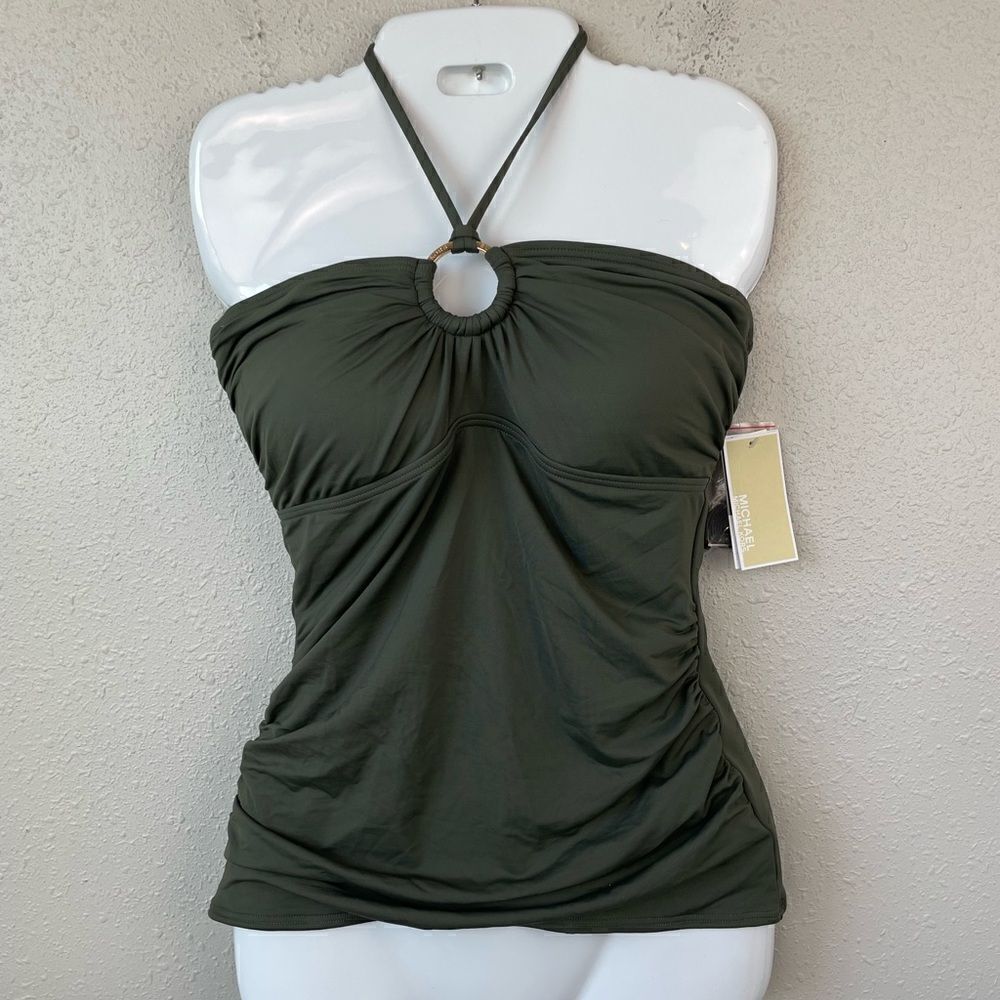 NWT MICHAEL Michael Kors Ivy Tankini Top Size S